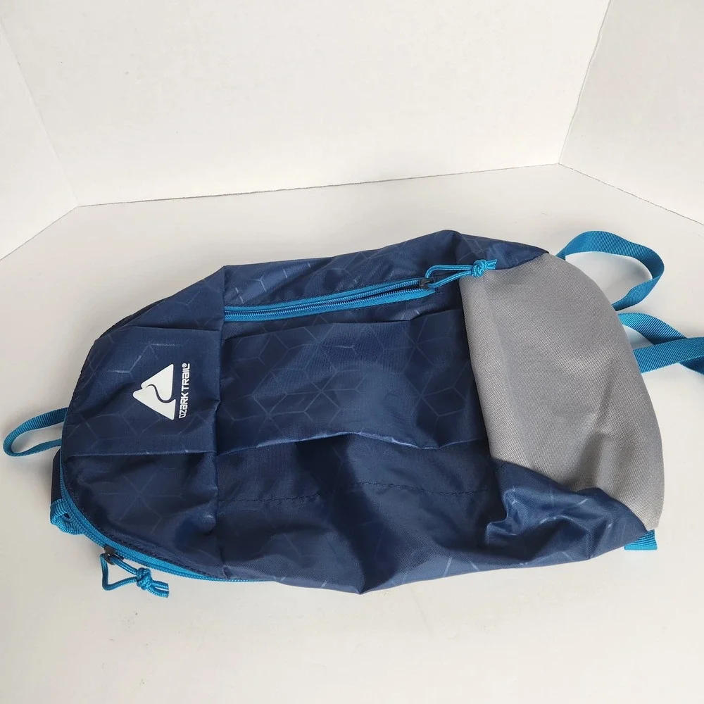 Ozark Trail Navy Blue Geometric Lightweight Hiking Backpack‎ Daypack Small